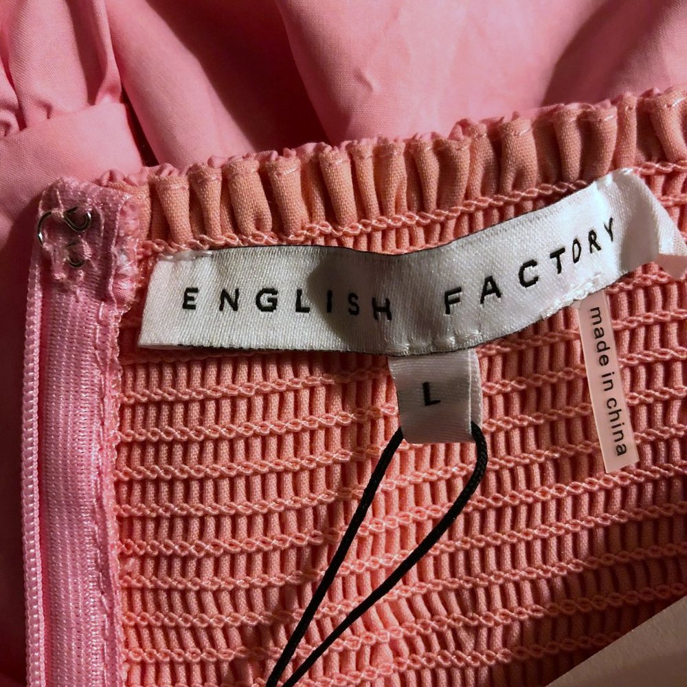 NWT English Factory pink puff sleeve mini dress - Picture 9 of 9